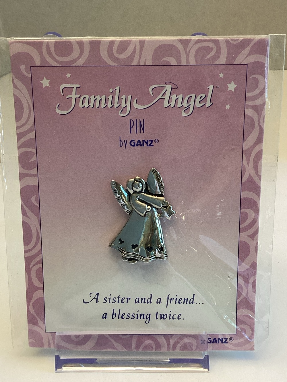 💕5/25💕GANZ Silver Family Angel Pin with Heart Cutouts